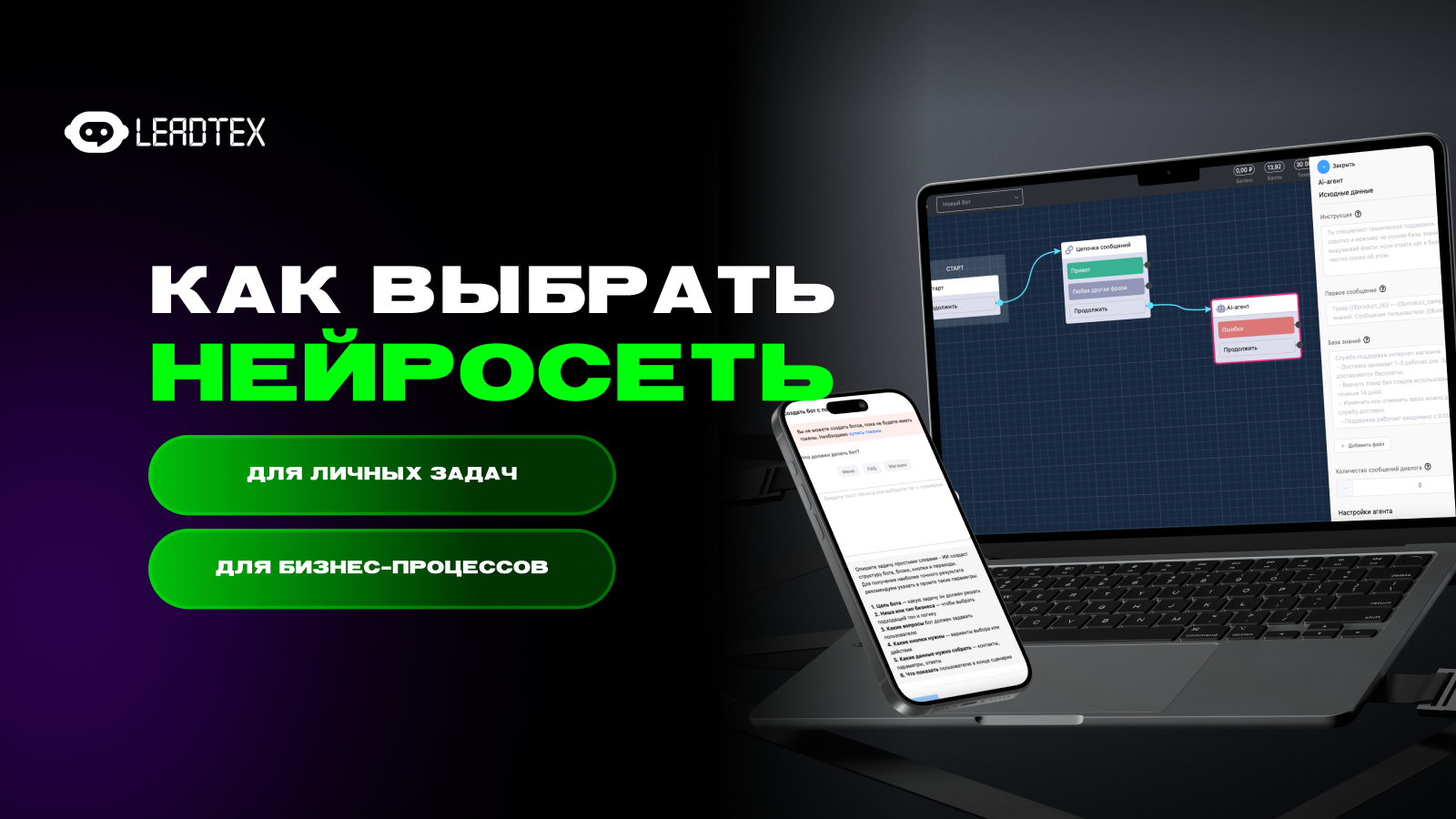 Какой ИИ самый лучший и бесплатный: как выбрать нейросеть для задач и чат-бота — превью статьи LEADTEX