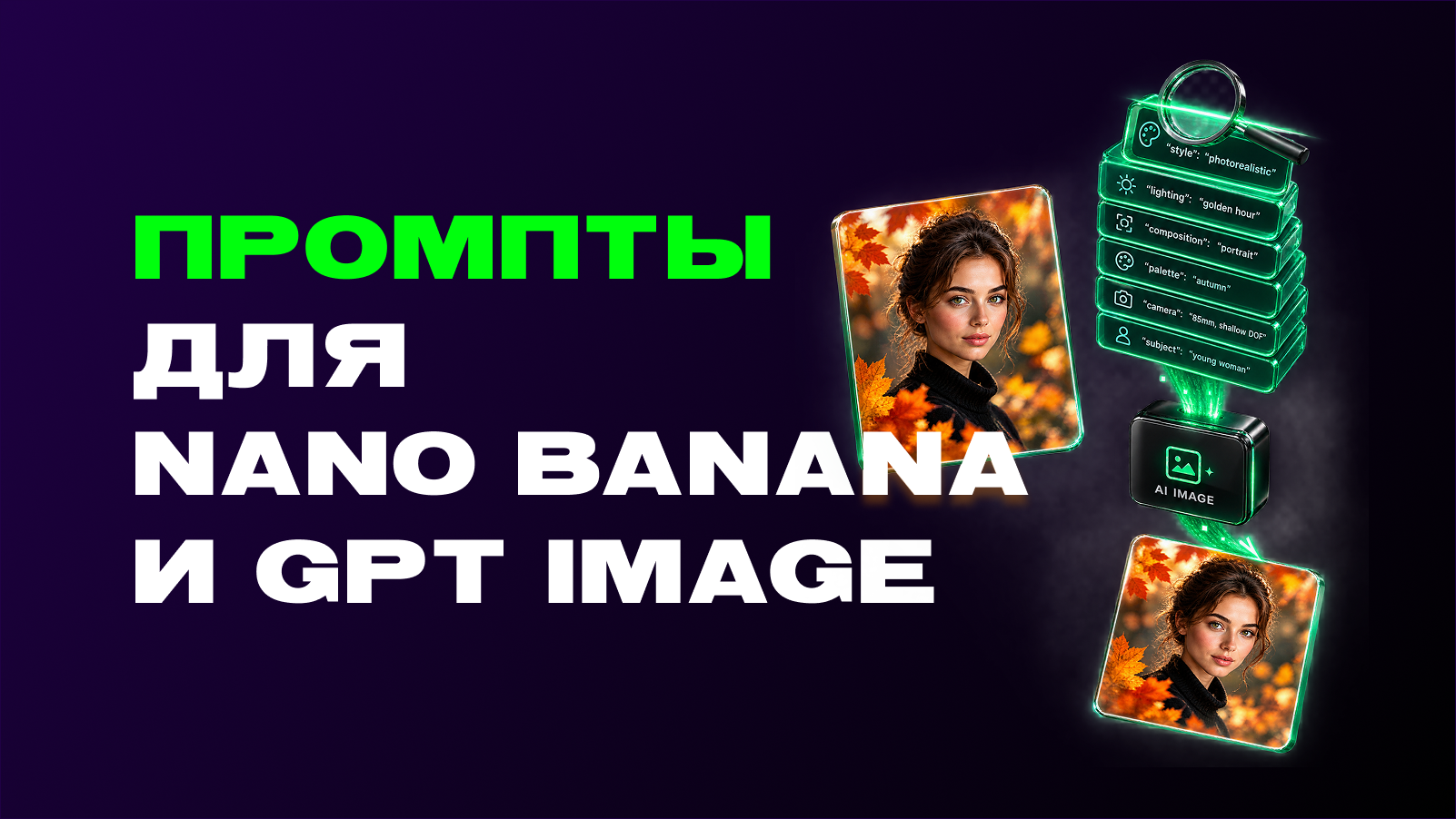 JSON-промпт для Nano Banana и GPT Image: как разобрать референс и повторить стиль в боте — превью статьи LEADTEX